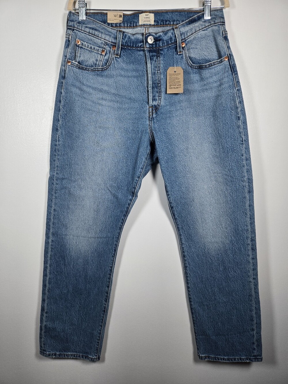 NEW Levi's 501 Curve High Rise Straight Leg Button Fly Denim Jeans Women Size 32